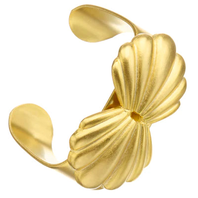 Susan Shaw 2982 Gold Marbella Shell Cuff Bracelet