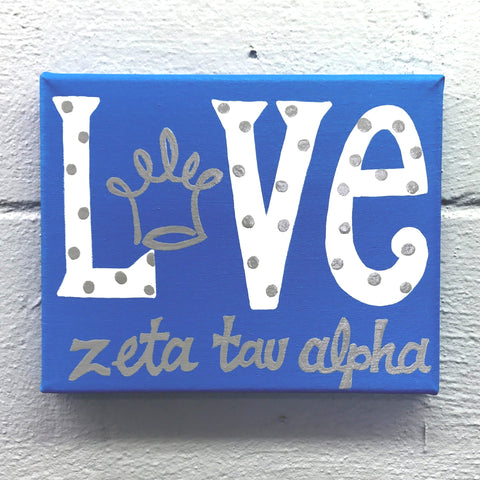Love Painted Canvas - Zeta Tau Alpha