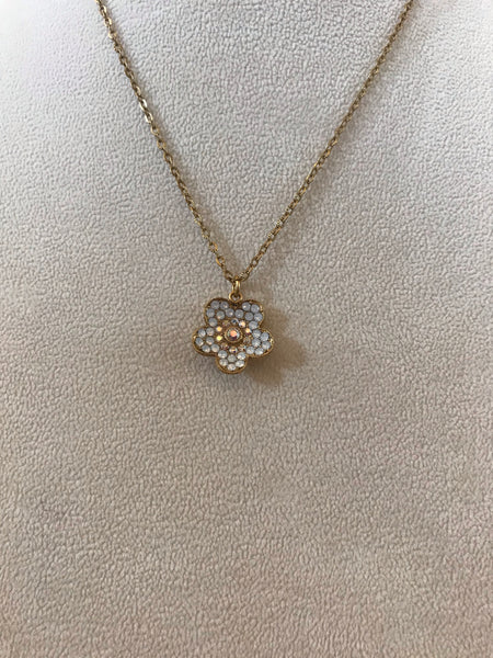 La Vie Parisienne 1519 Gold and Crystal Flower Necklace