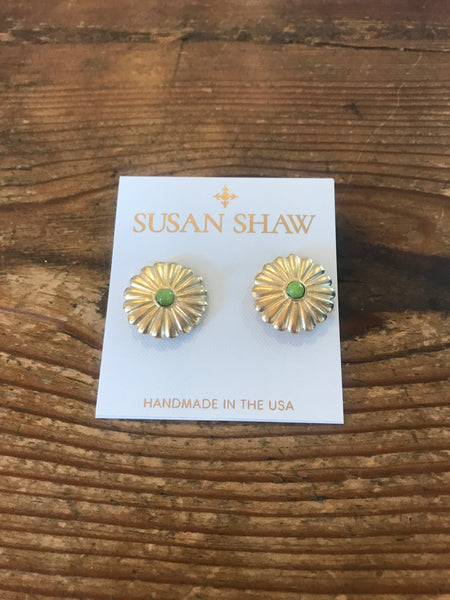 Susan Shaw 1270 Gold Medium Concho Earring