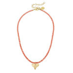 Susan Shaw 3346 Beaded Dainty Necklace with Heart