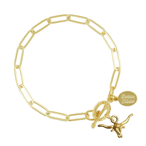 Susan Shaw 2035 Longhorn Paperclip Bracelet