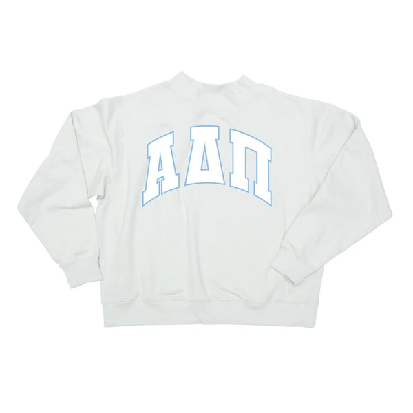 Mock Neck Twill Sweatshirt- Alpha Delta Pi