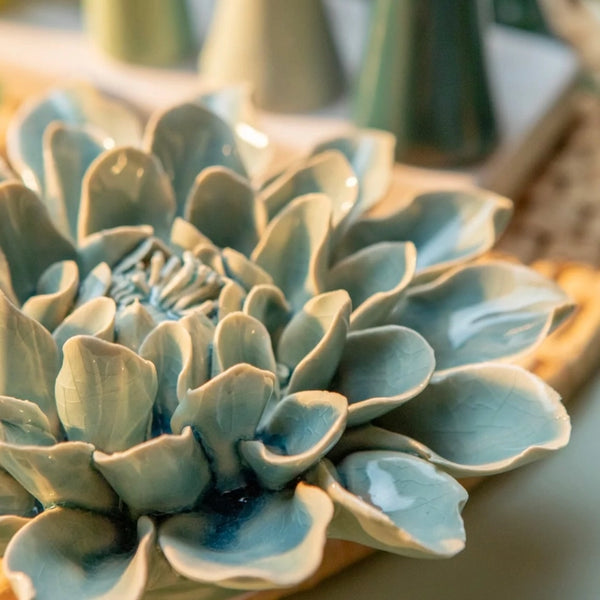 Ceramic Flower- Blue Aphrodite Dahlia