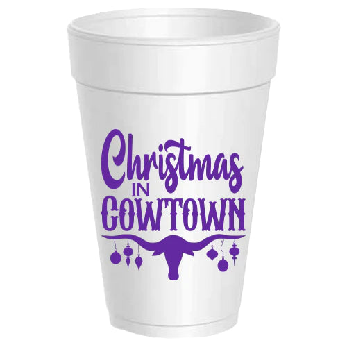 Christmas in Cowtown Styrofoam cups