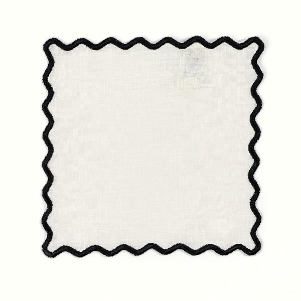 Square Linen Cocktail Napkins- Cream
