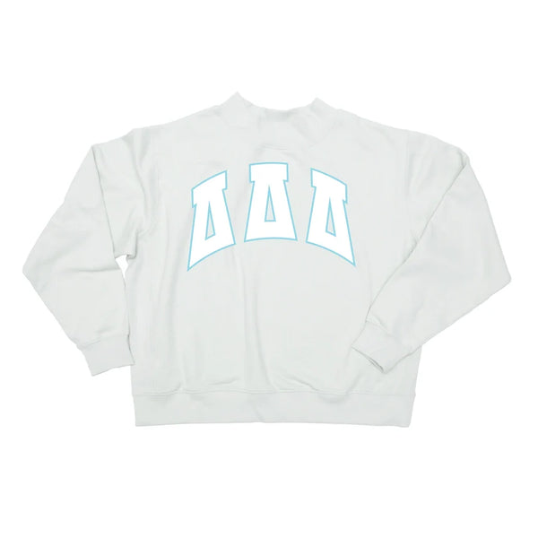 Mock Neck Twill Sweatshirt- Delta Delta Delta