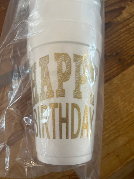 Styrofoam Cups - Happy Birthday Sketch