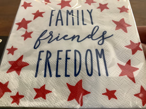 Family friends freedom napkins