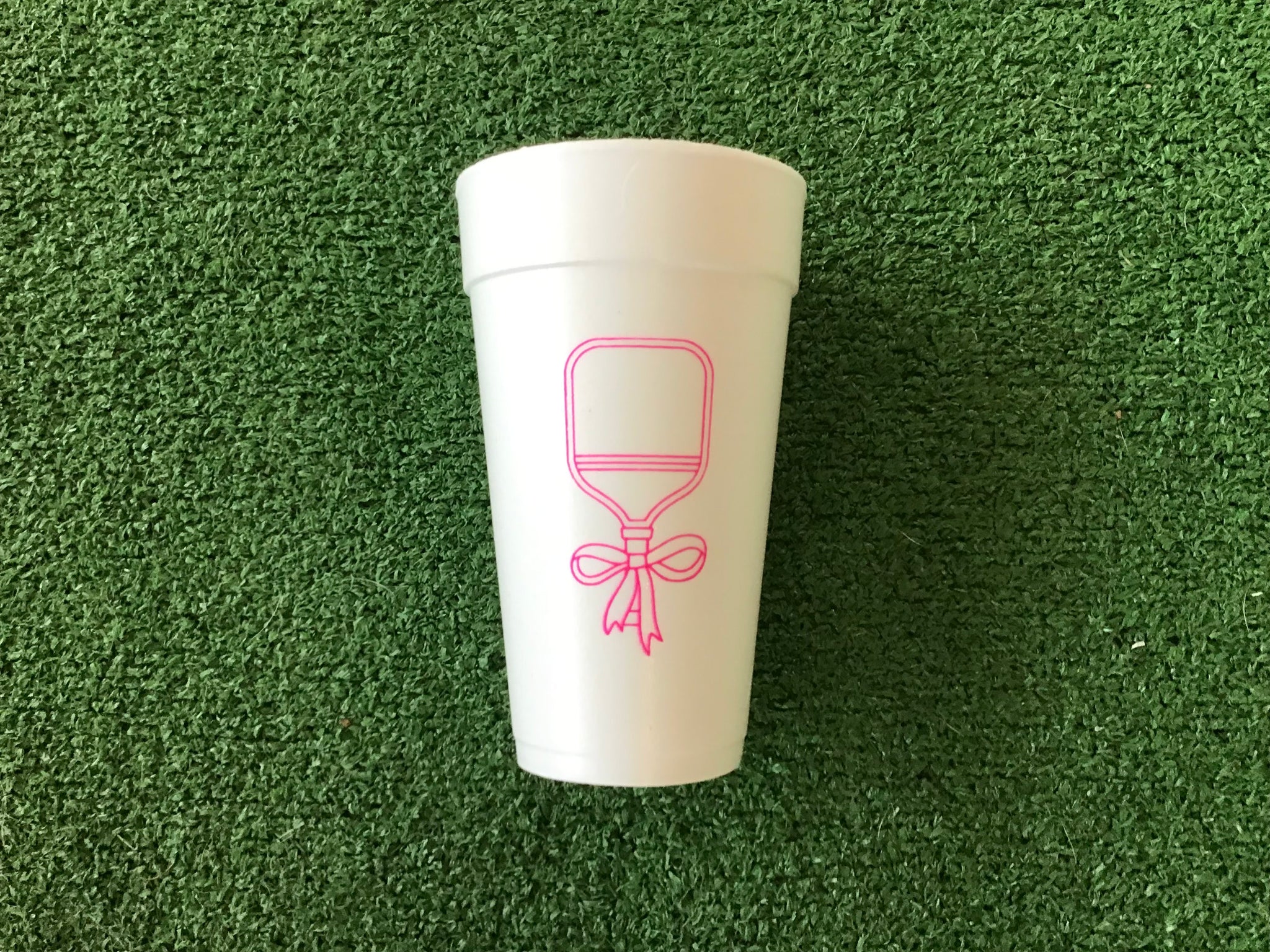Styrofoam Cups - Pickleball (paddle with bow)