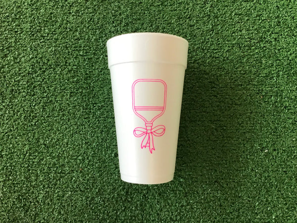 Styrofoam Cups - Pickleball (paddle with bow)