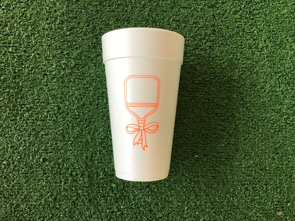 Styrofoam Cups - Pickleball (paddle with bow)