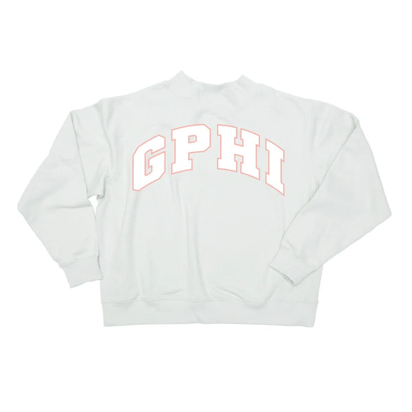 Mock Neck Twill Sweatshirt- Gamma Phi Beta