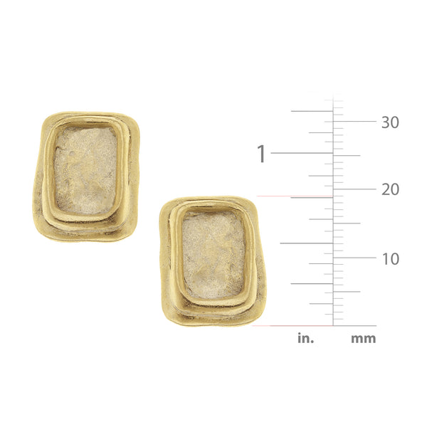 Susan Shaw 1467 Rectangle Post Earrings