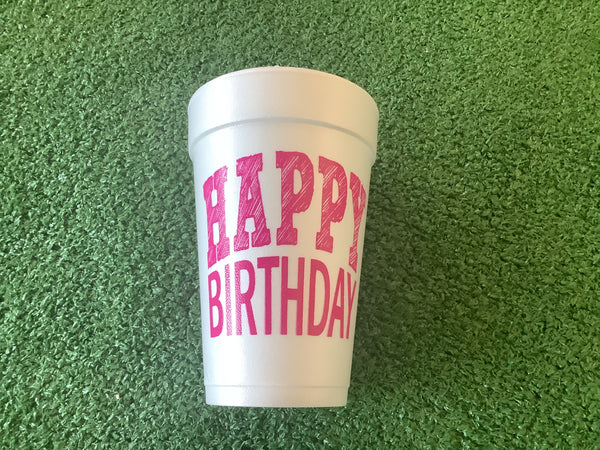 Styrofoam Cups - Happy Birthday Sketch