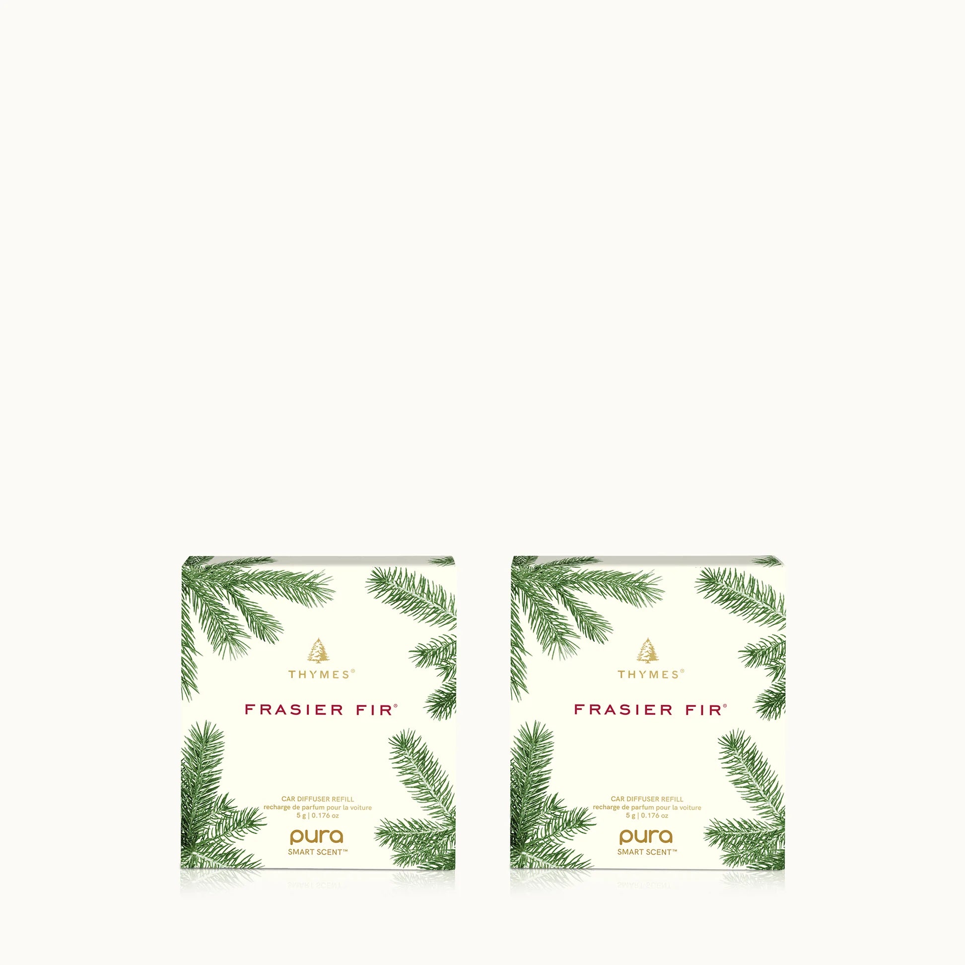 Thymes Pura Car Pro Diffuser Refill - Fraser Fir - 2 Pack Bundle JR