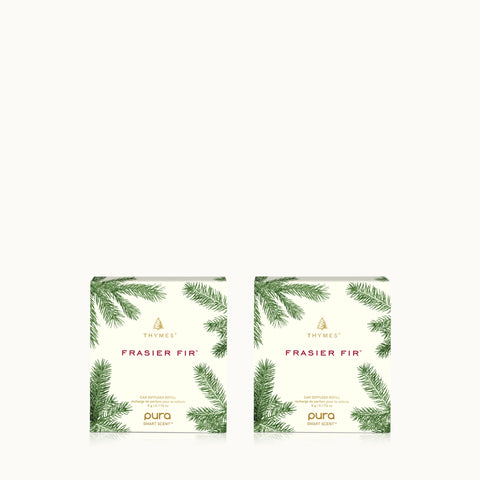 Thymes Pura Car Pro Diffuser Refill - Fraser Fir - 2 Pack Bundle JR