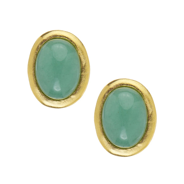 Susan Shaw 1181 Oval Caroline Stud Earrings