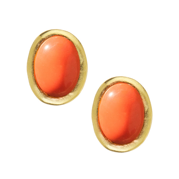 Susan Shaw 1181 Oval Caroline Stud Earrings