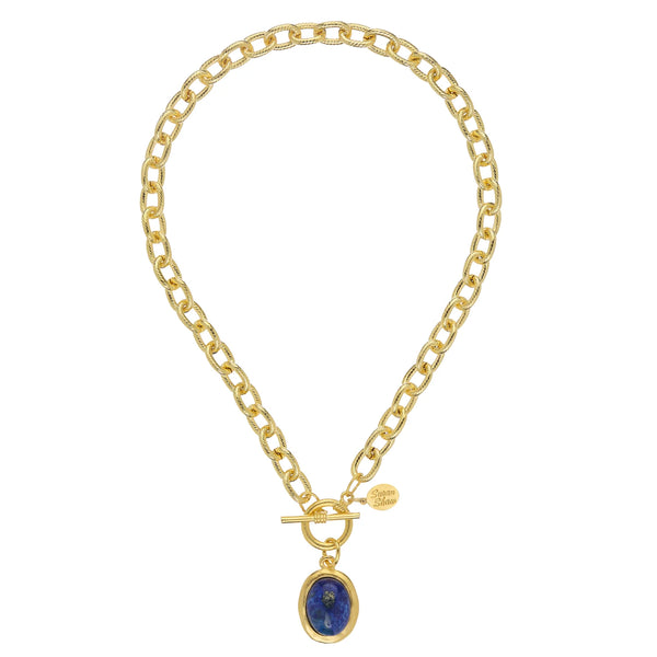 Susan Shaw 3180 Oval Blue Lapis Toggle Necklace