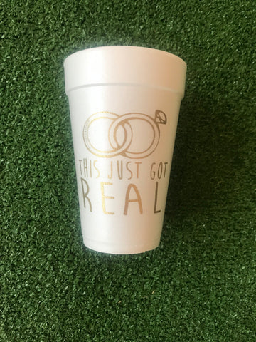 Styrofoam Cups - This Just Got Real Wedding Rings
