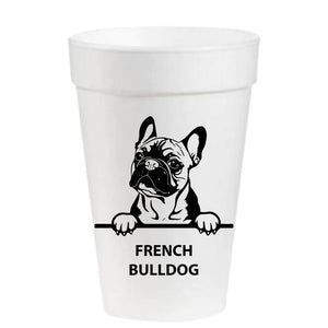 Styrofoam Cups - French Bulldog