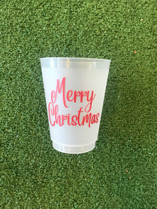 Frost Flex Red Merry Christmas Script Cups