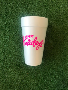 Styrofoam Cups - Happy Holidays