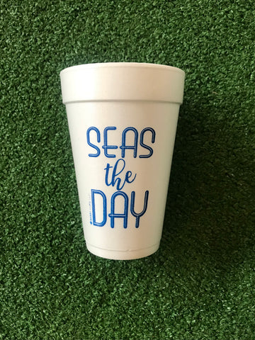 Styrofoam Seas the Day Cups