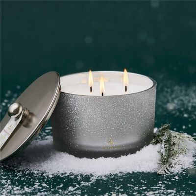 Thymes Frasier Fir Flocked 3-Wick Poured Candle