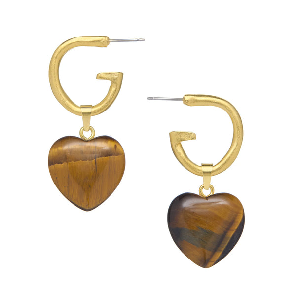 Susan Shaw 1054 Gold Gigi Heart Earring