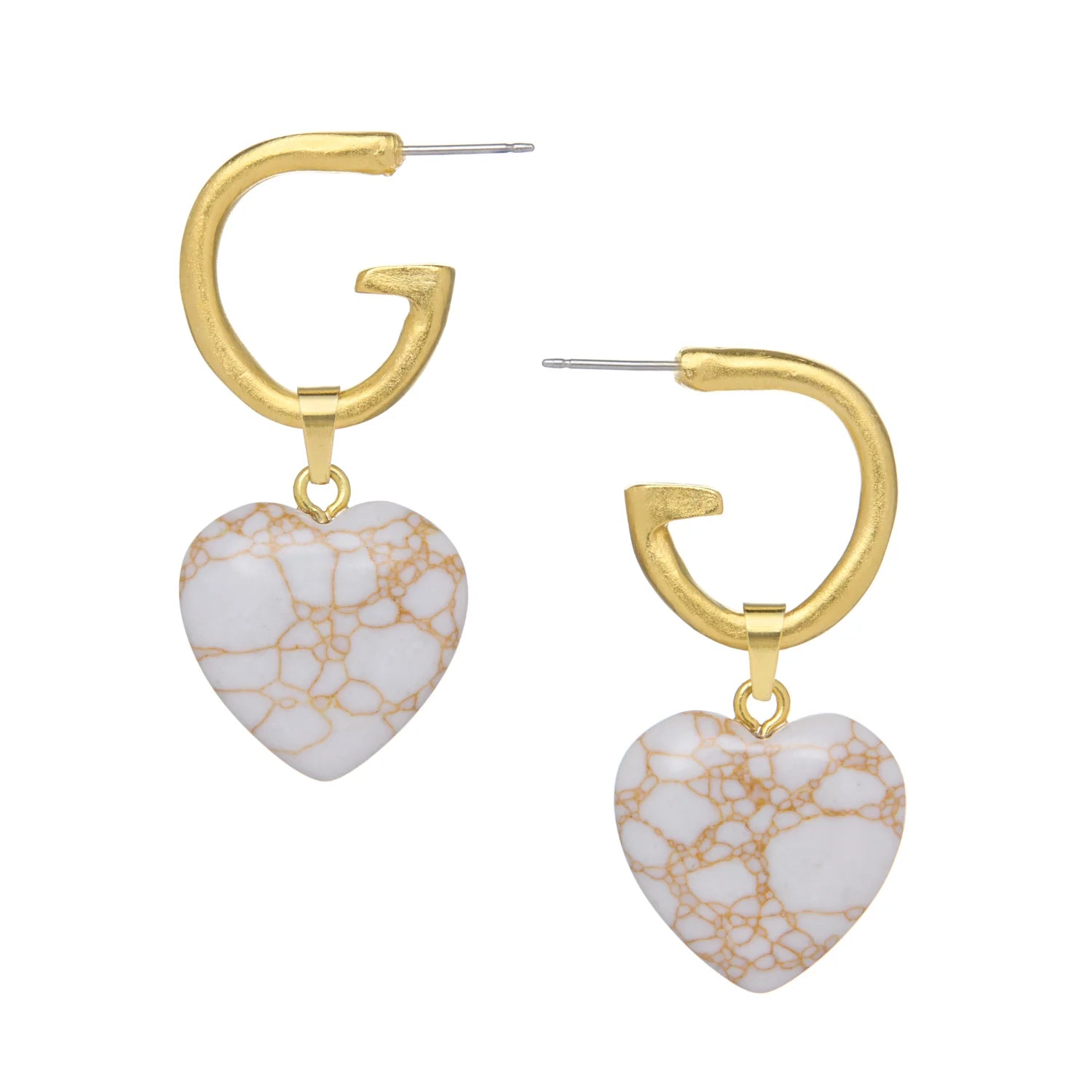 Susan Shaw 1054 Gold Gigi Heart Earring