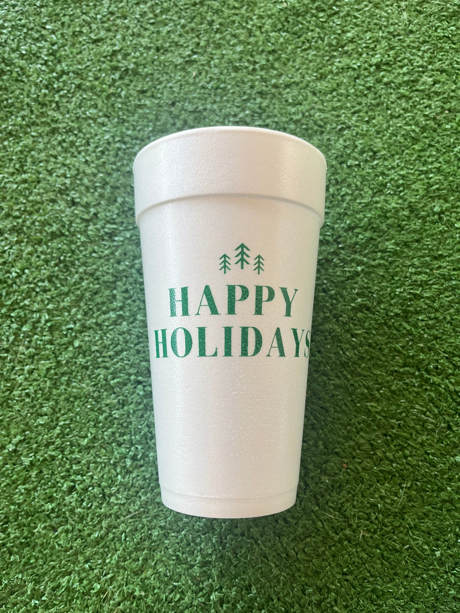 Happy Holidays 20oz styrofoam