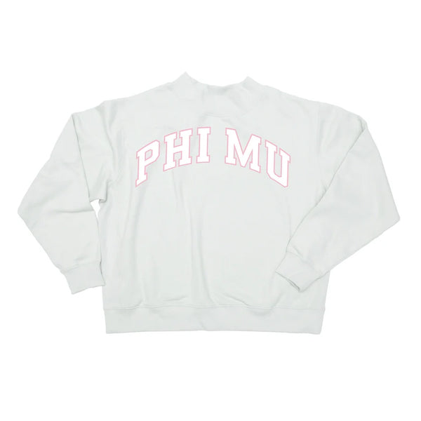 Mock Neck Twill Sweatshirt- Phi Mu