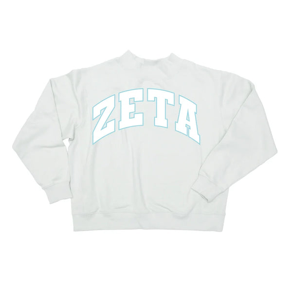 Mock Neck Twill Sweatshirt- Zeta Tau Alpha