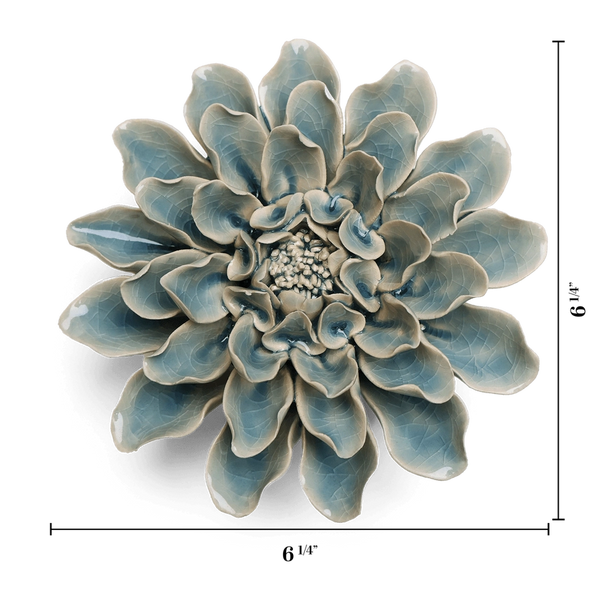 Ceramic Flower- Blue Aphrodite Dahlia