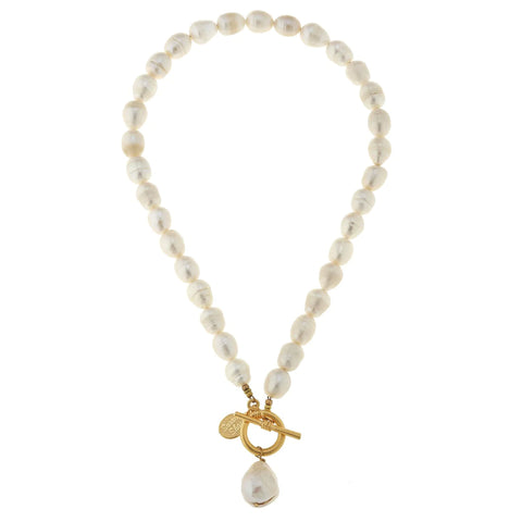 Susan Shaw 3407 Pearl Toggle Necklace