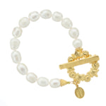 Susan Shaw 2920 Starfish/Shell Pearl Bracelet