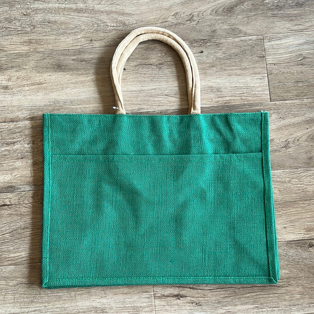 Jute Pocket Tote - Thumbnail 2