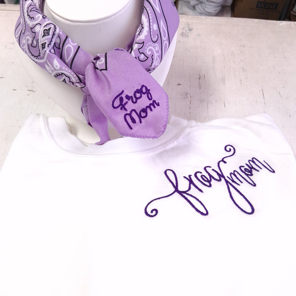 Script Monogram Tshirt- Frog Mom