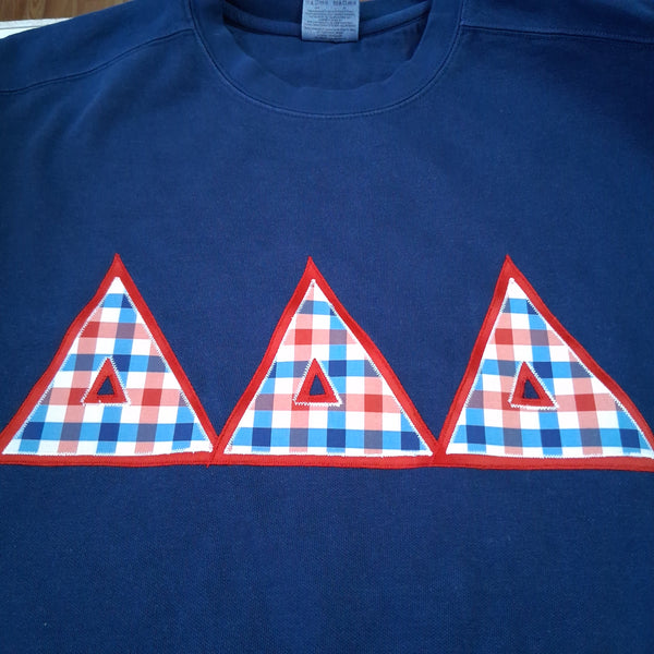 Red and Blue Gingham Style Sweatshirt
