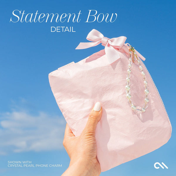 Waterproof Zip Pouch- Ballet Pink Bow