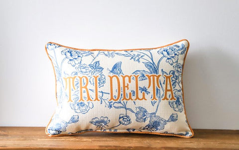 Sorority Toile Tri Delta Pillow