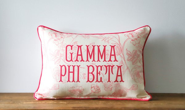 Sorority Toile Gamma Phi Beta Pillow