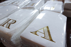 Linun Paper Guest Towels - Gold Alphabet