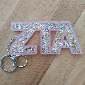 Glitter Keychain - Zeta Tau Alpha