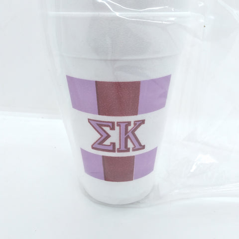 Striped Styrofoam Cups - Sigma Kappa