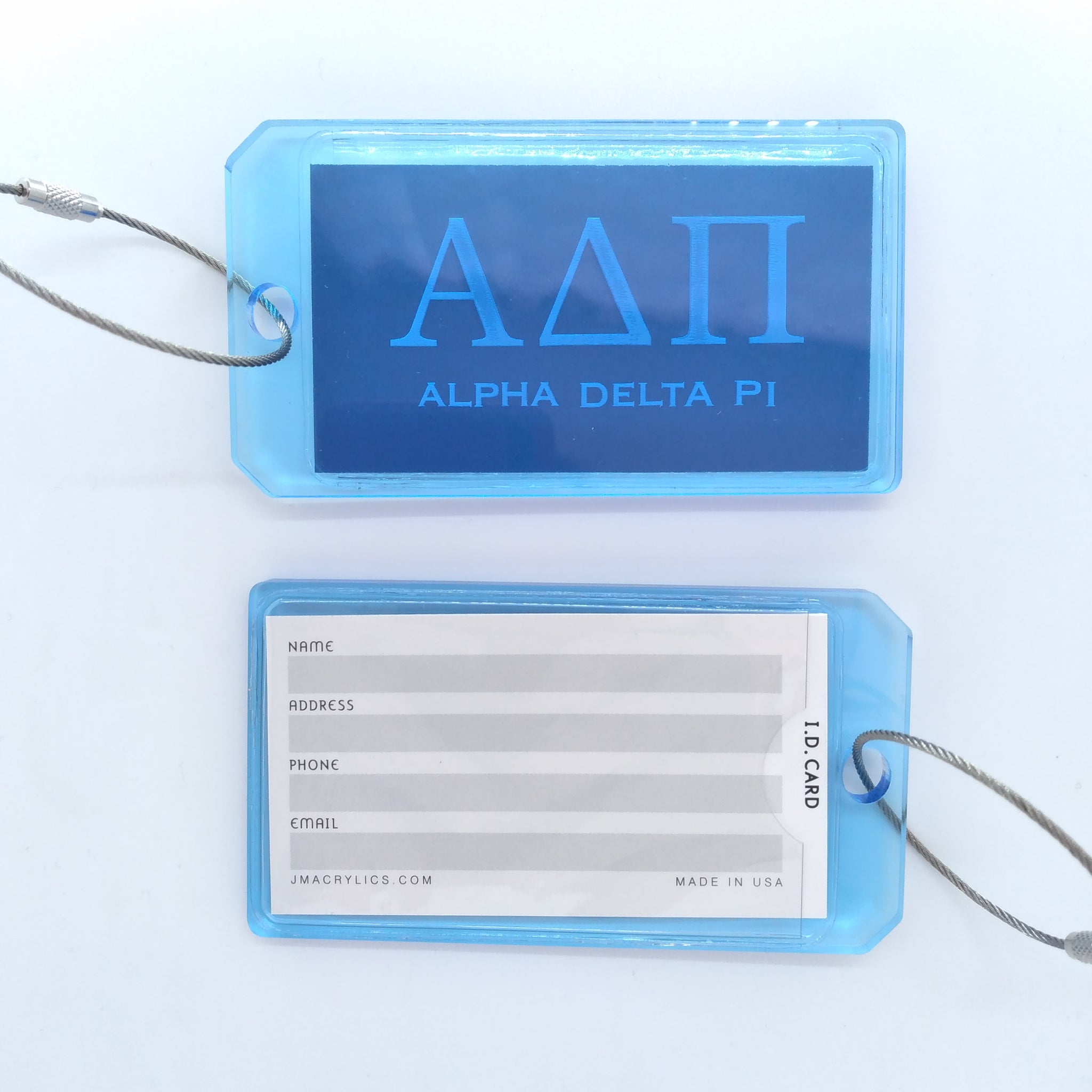 Acrylic Luggage Tag - Alpha Delta Pi