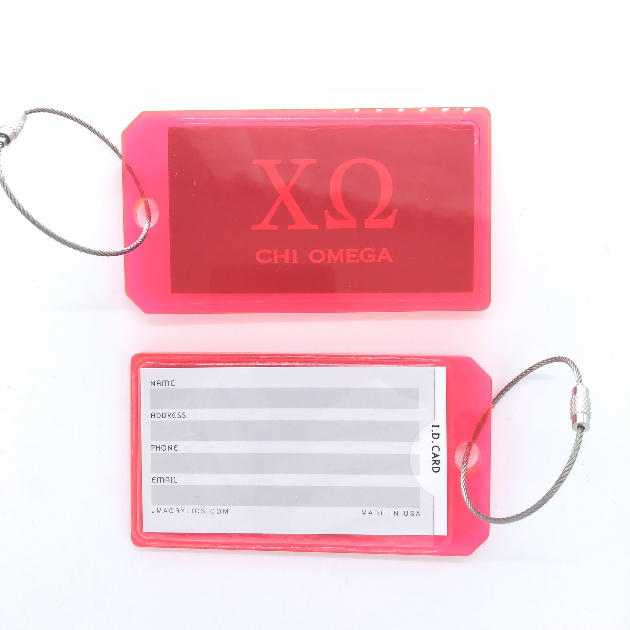 Acrylic Luggage Tag - Chi Omega - Thumbnail 2