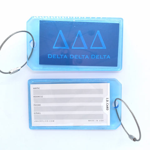 Acrylic Luggage Tag - Delta Delta Delta